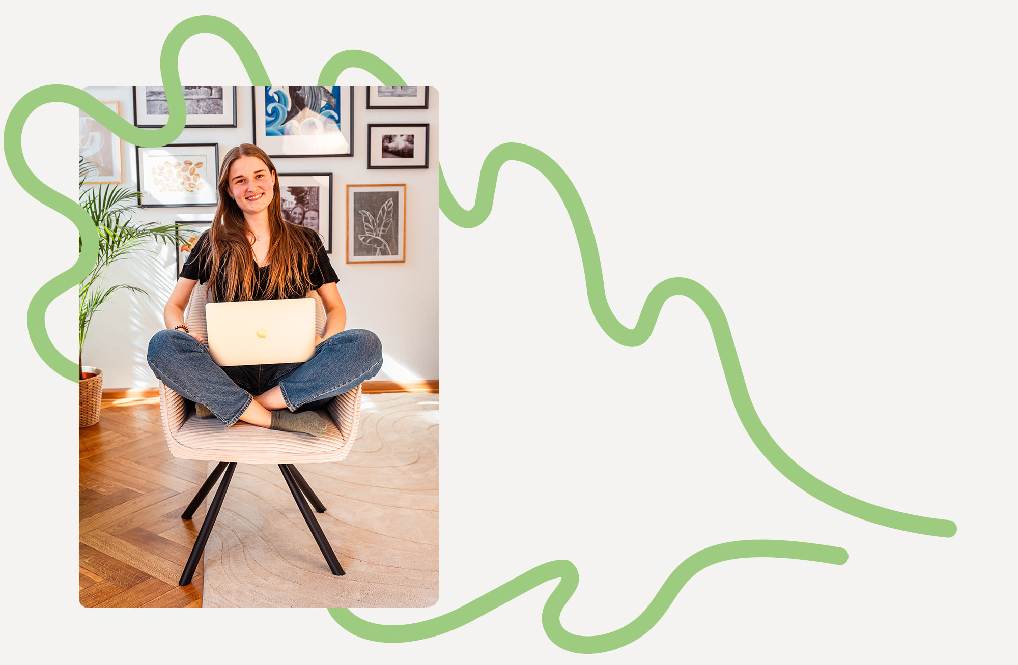 Helen in ihrem kreativen Wohn- und Arbeitsbereich
